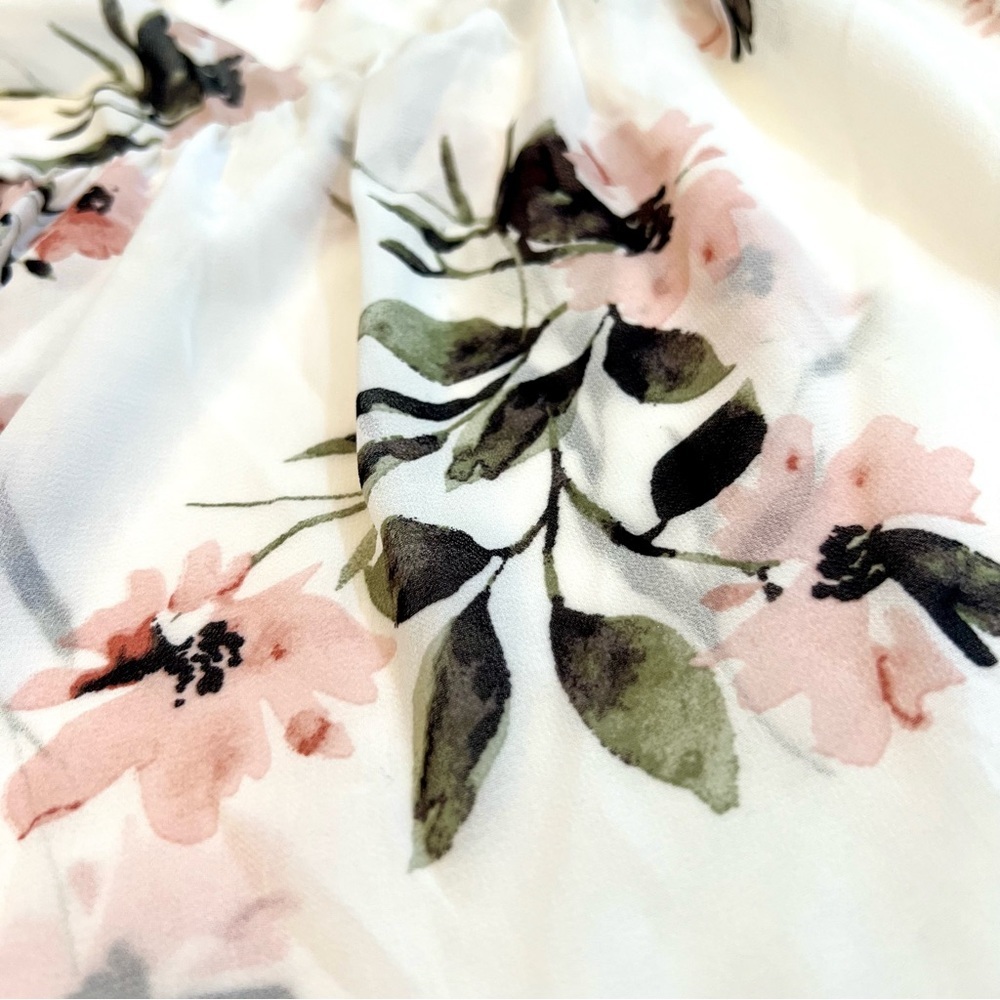 Torrid NEW Tunic Floral Chiffon Hi Lo Ivory White Pink Medium Large 10 M L NWOT - Picture 4 of 13